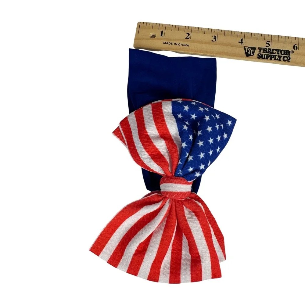 Patriotic Hair Bows Baby Headband 4th of July Stars Stripes Red‎ White Blue